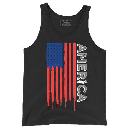 Long Island x America Dripping Paint Tank Top (Black)