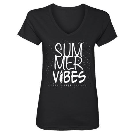 Summer Vibes Women's V-Neck (Black)