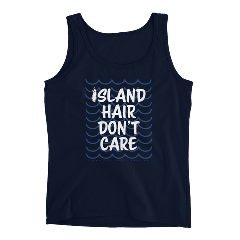 Island Hair Don't Care Women's Tank Top (Navy)